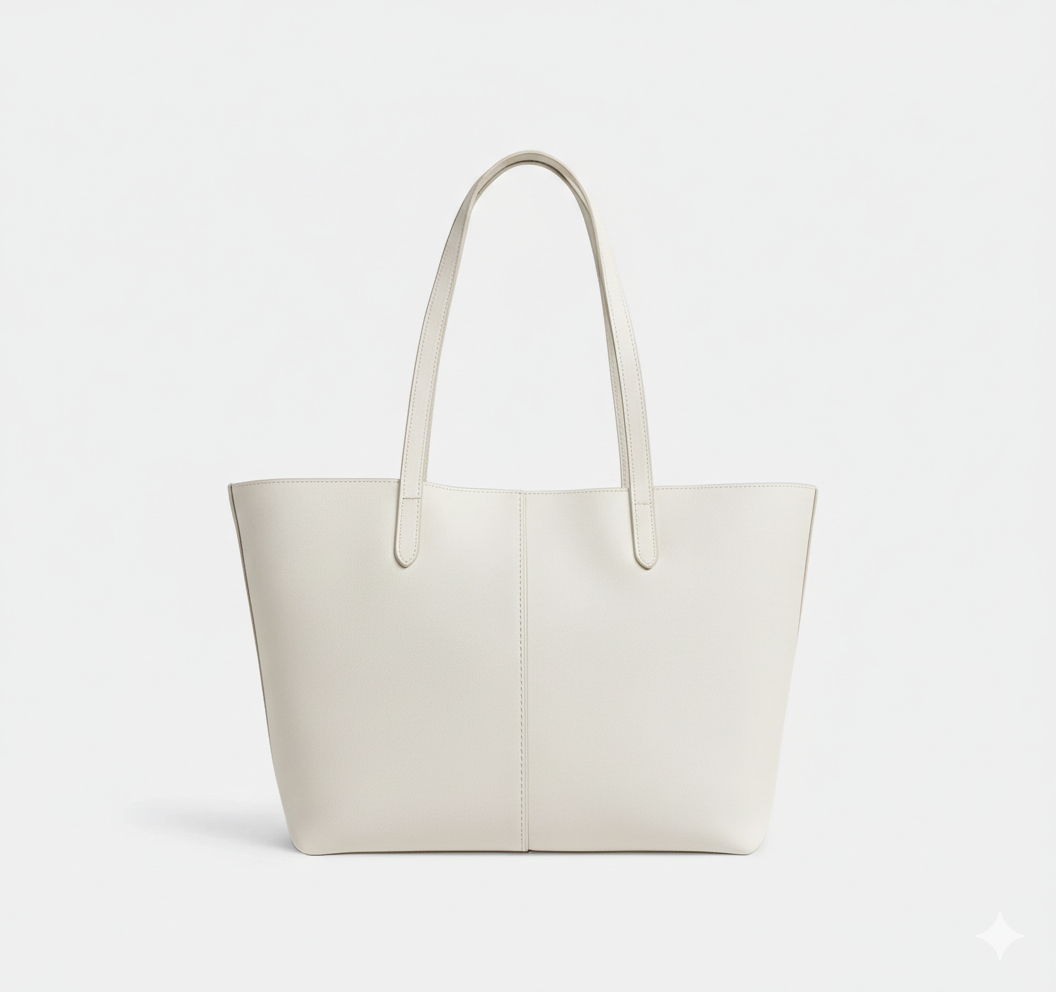 COACH Polished Pebble Leather Tote - Chalk White #16