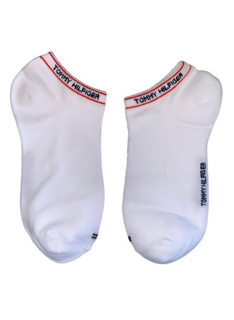 Tommy Hilfiger Branded Cuff Ankle Socks (3-Pair Pack) – Red Stripe Detail, Unisex Athletic Comfort #03