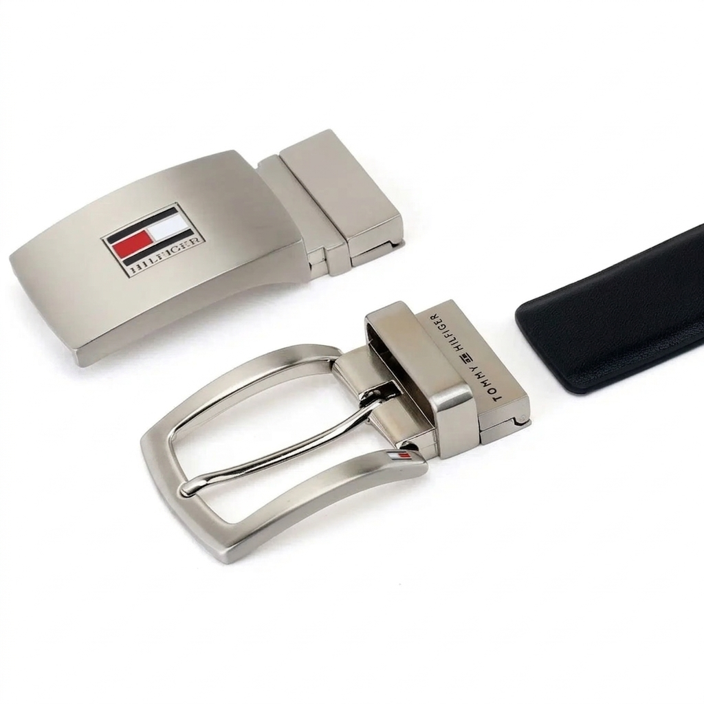 Tommy Hilfiger Men’s Reversible Belt Set – Black & Brown Leather #5