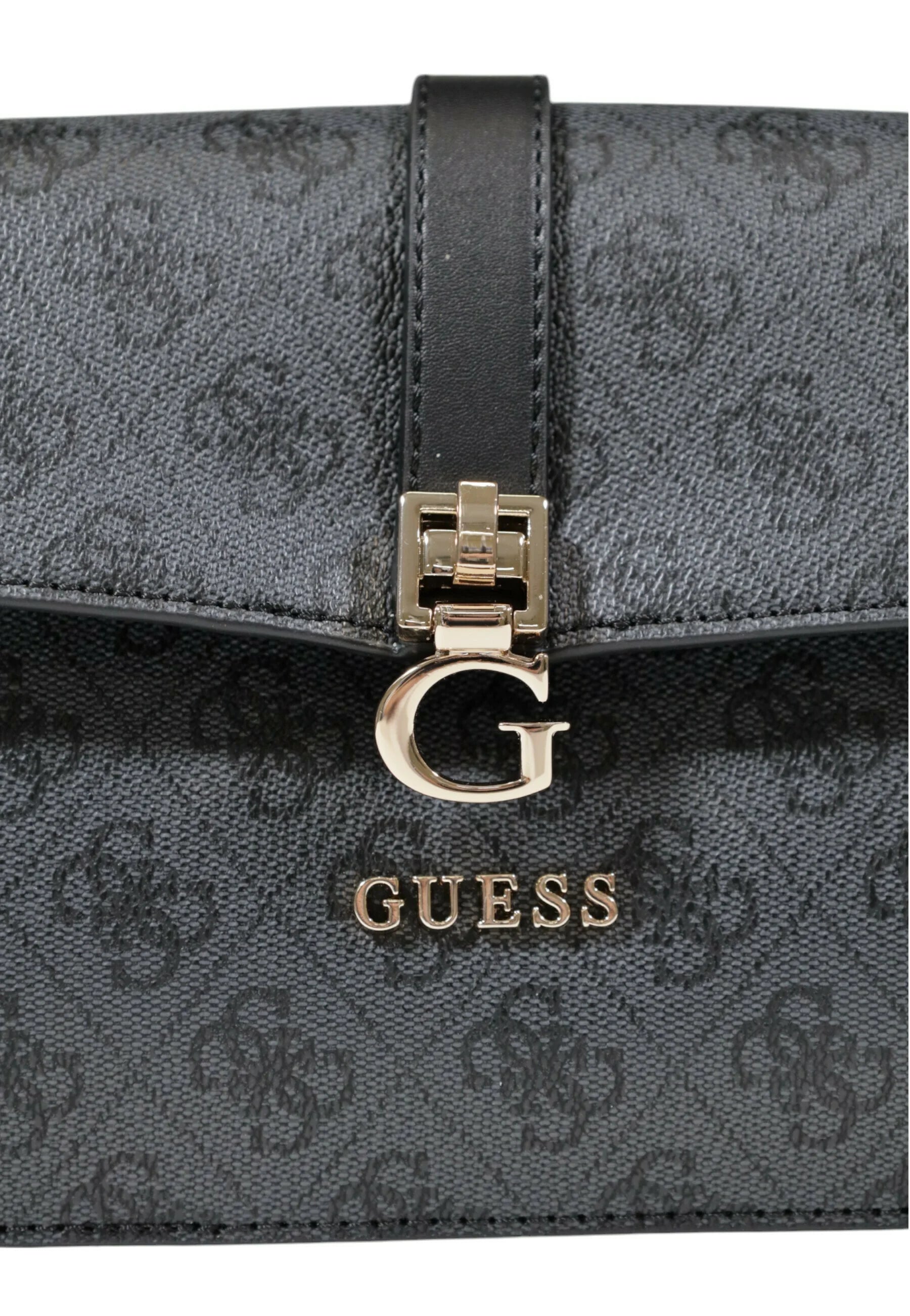 Guess Logo Print Crossbo Bag -Charcoal Grey Chain #6