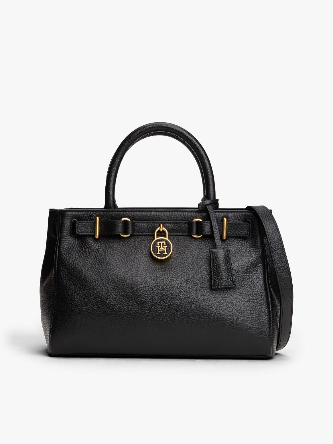 Tommy Hilfiger Essential Leather Satchel – Classic Black #19