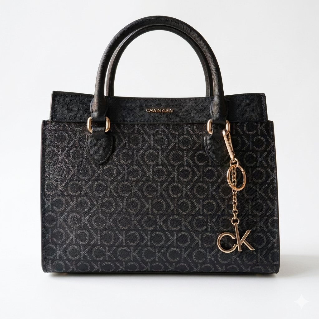 Calvin Klein Monogram Satchel - Classic Midnight Black #07