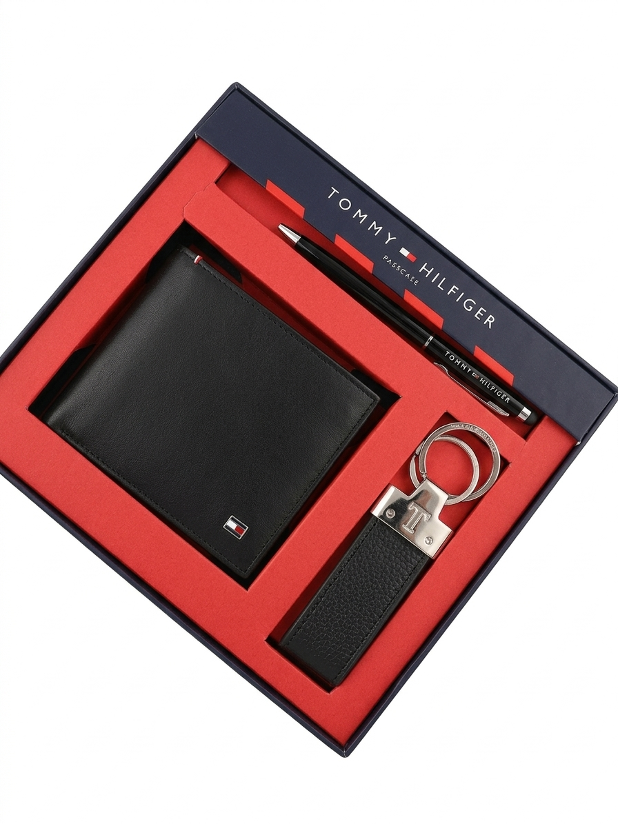 Tommy Hilfiger Men’s 3-Piece Executive Set: Leather Wallet, Keychain & Premium Pen #12