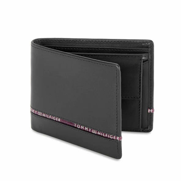 TH Men’s Signature Stripe Leather Bifold Wallet #57