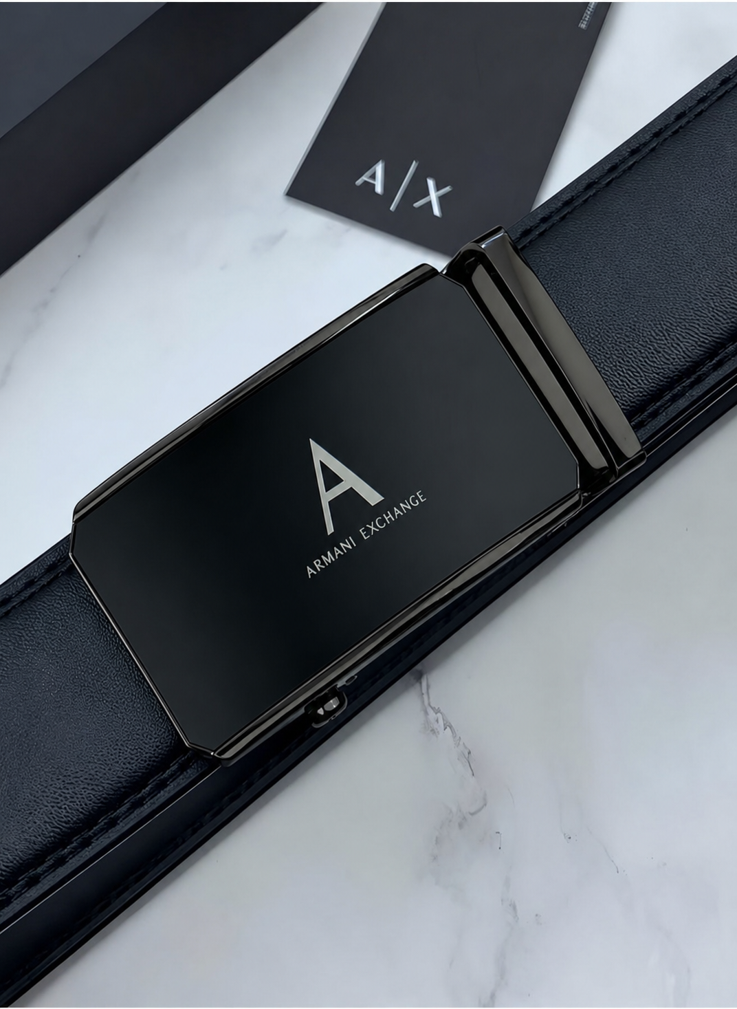AX Black Leather Belt For Men #1