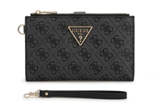 GUESS Women's Signature Logo Long Wallet - Black & Charcoal #9