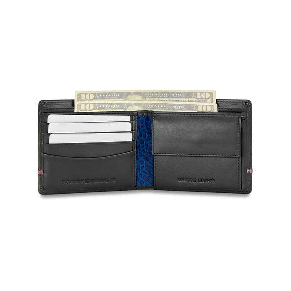 TH Men’s Signature Stripe Leather Bifold Wallet #57