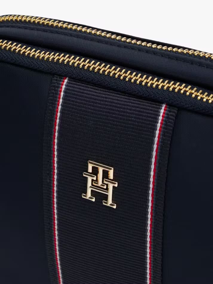 Tommy Hilfiger Signature Stripe Shoulder Bag – Vibrant Red, Versatile Dual-Strap Design #4