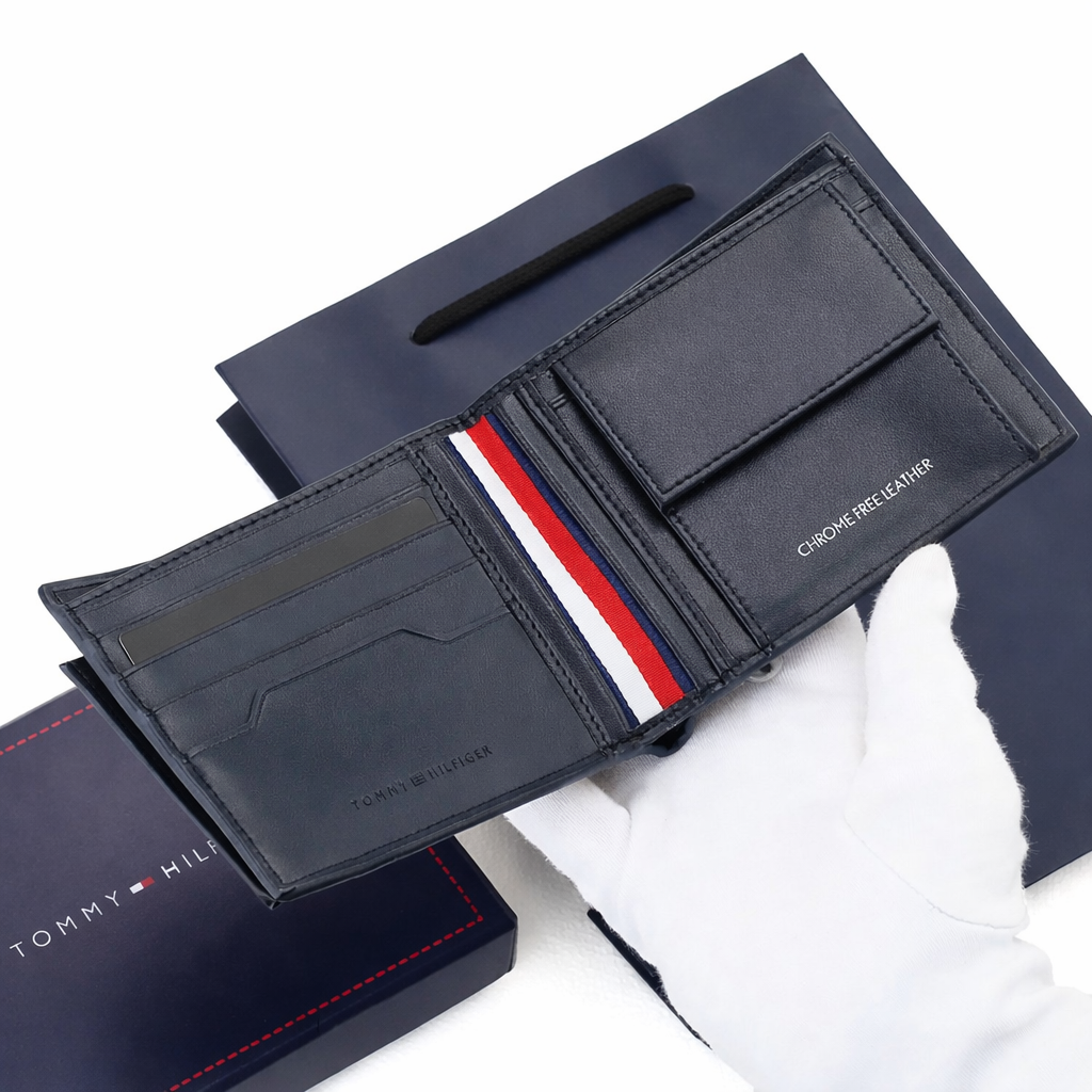 TH Men's Wallet & Card Holder Set Navy Blue #56