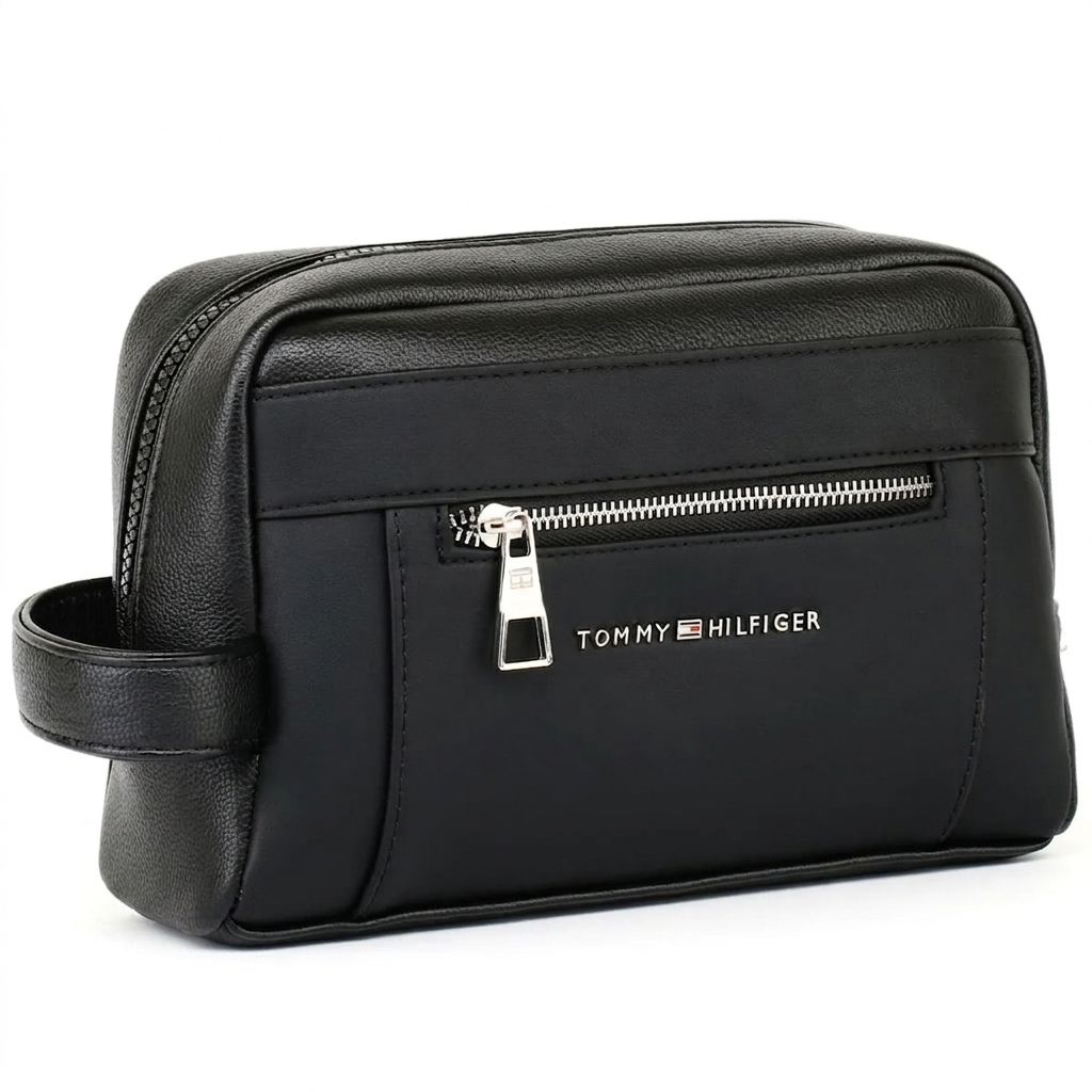 Tommy Hilfiger Black Leather Handbag For Men #37