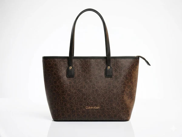 Calvin Klein Monogram Tote Set - Sophisticated Espresso Brown #23