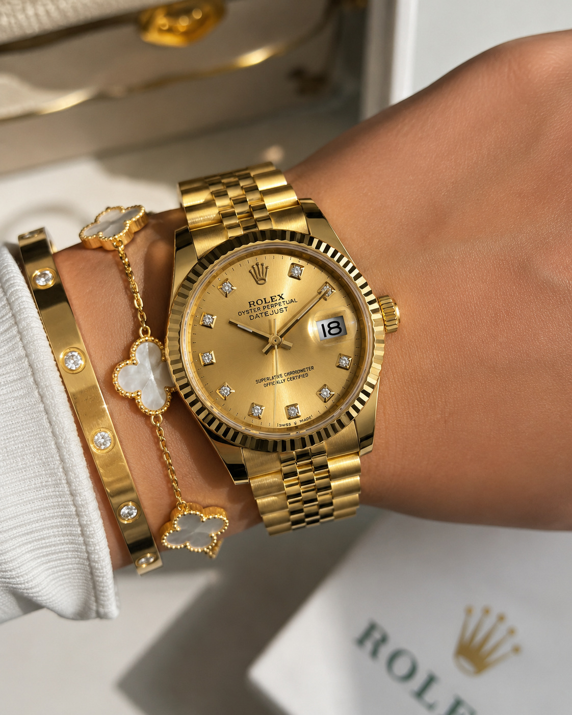 Luxury Rolex Datejust Full Elegant Gold Edition Rolex-w.05