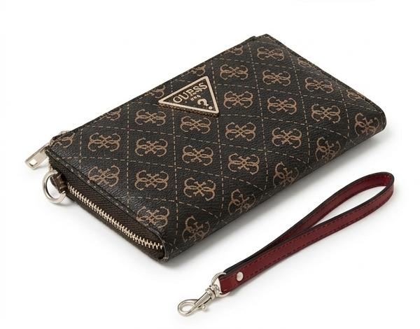 GUESS Women's Monogram Wristlet Wallet - Mocha Logo #7