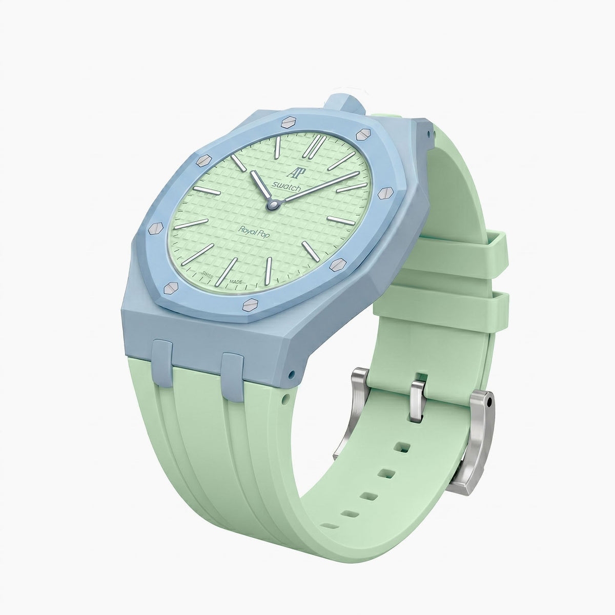 Green Blue Swatch x AP Royal Pop Automatic Watch & Strap