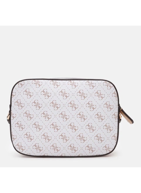 GUESS Kamryn Women’s Cross-Body Bag – white bag with a beige logoColor, 4G Logo, Adjustable Strap #14