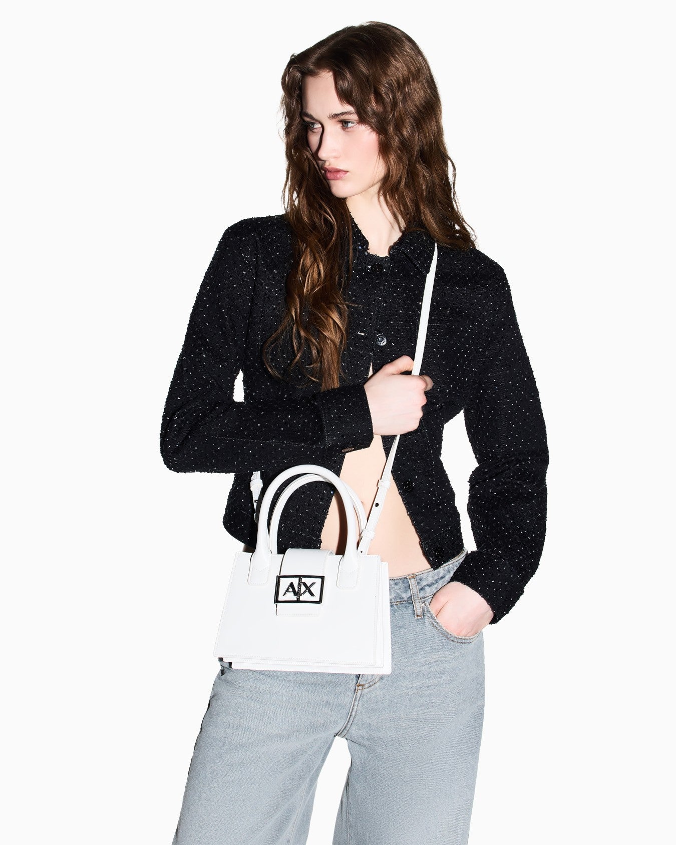 A|X Armani Exchange Structured Satchel – Bold Logo #2