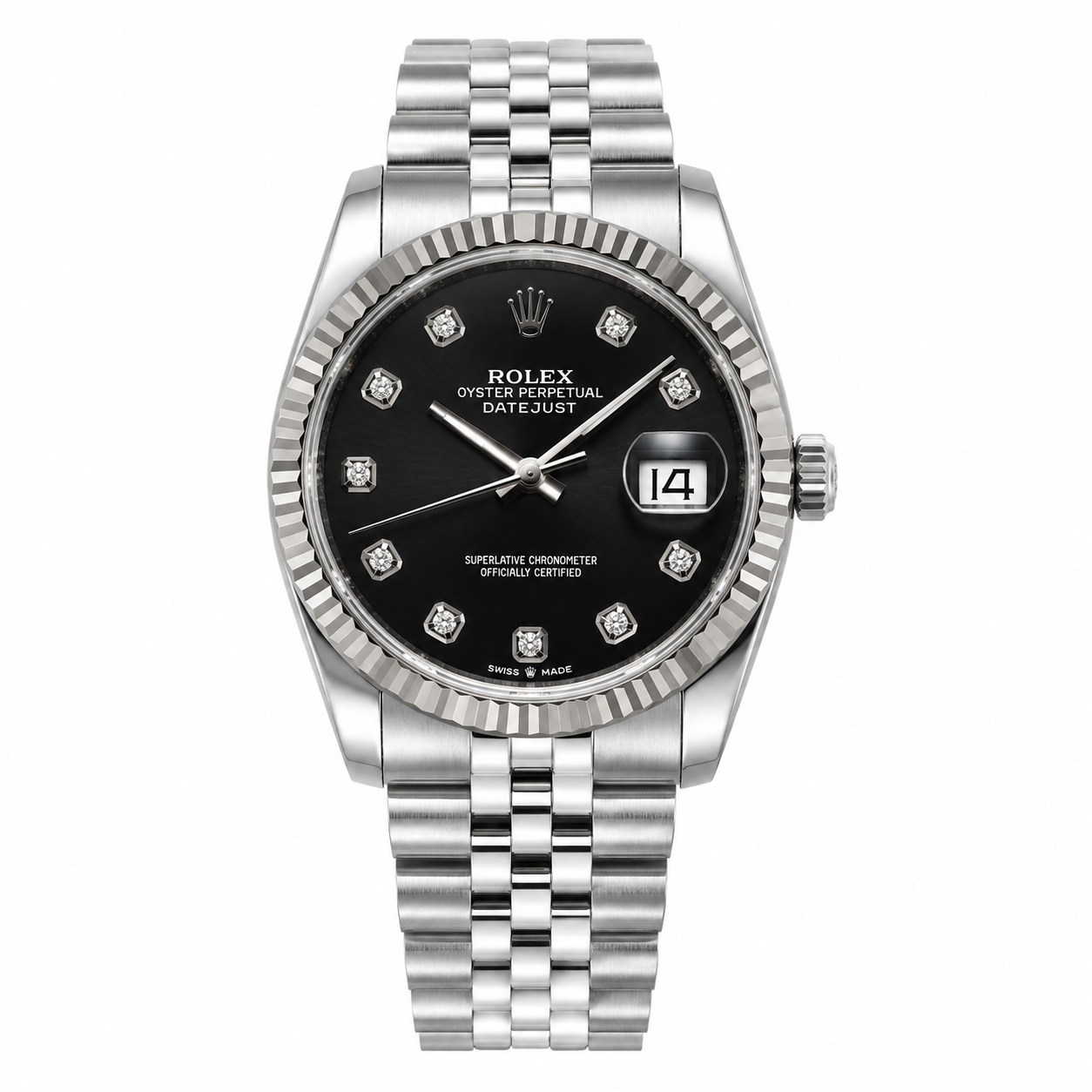 Luxury Rolex Datejust Classic Silver Edition with Black Diamond Dial Rolex-w.06