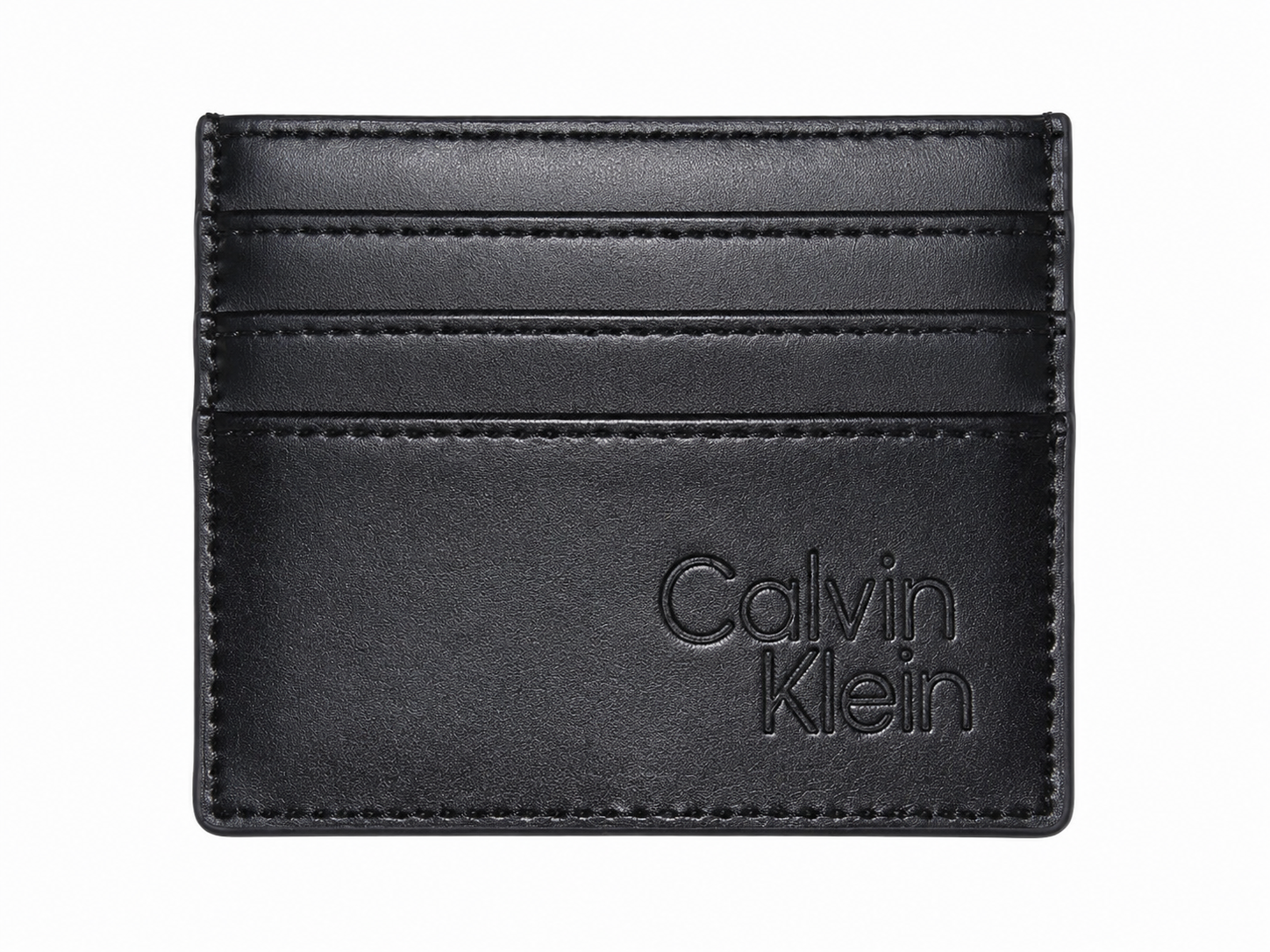 Calvin Klein Minimalist Leather Card Holder - Black