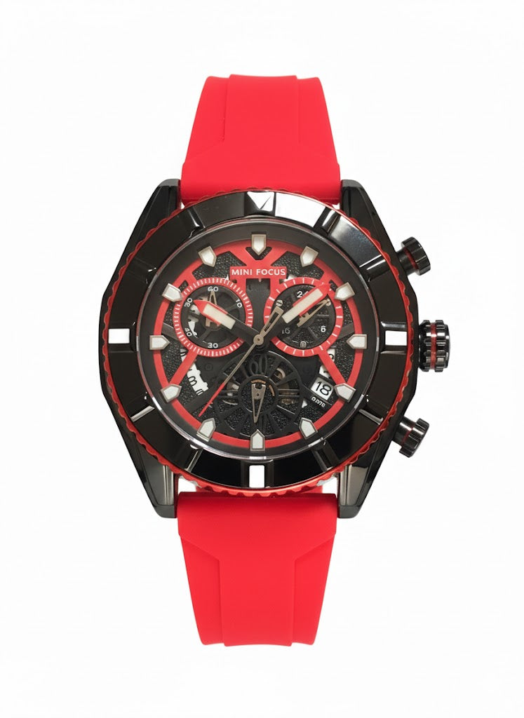 Elevate Your Wrist Game with the Mini Focus MF2209G | Bold Red & Black