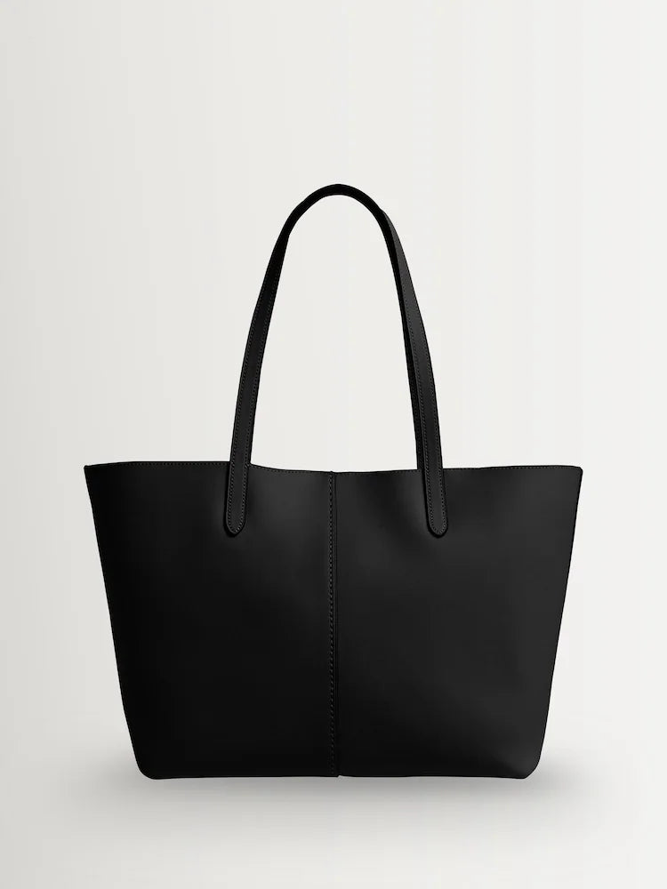 COACH Polished Pebble Leather Tote - Chalk Black #17