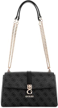 Guess Logo Print Crossbo Bag -Charcoal Grey Chain #6