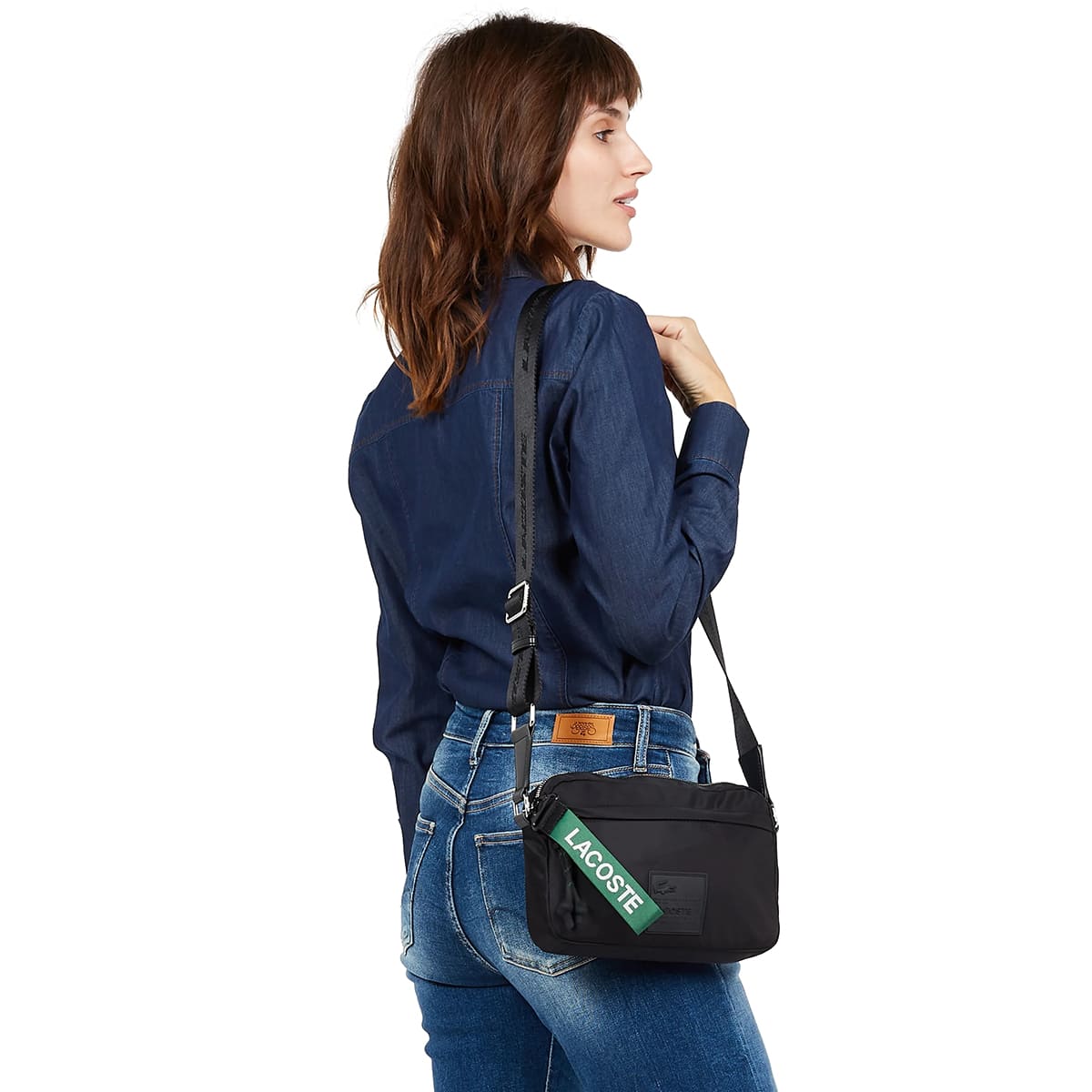 Lacoste Unisex Black Matte Messenger Bag #7