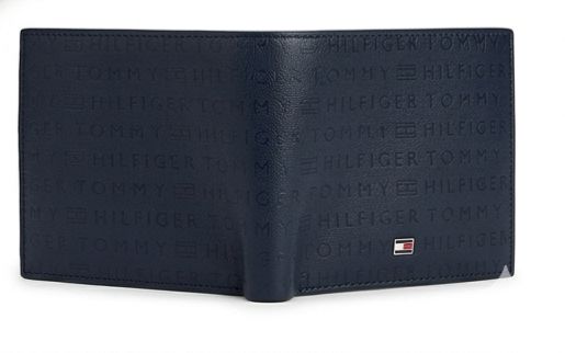 Tommy Hilfiger Men's Embossed Logo Wallet - Navy Blue #76