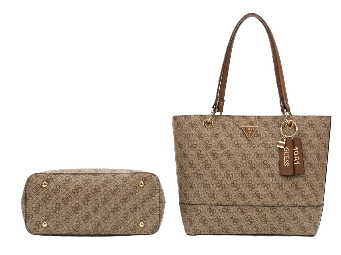 Guess Latte Brown Monogram Tote Bag #182