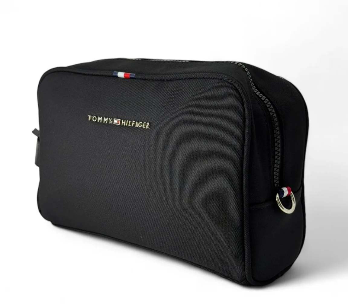 Tommy Hilfiger Essential Black Canvas Men’s Pouch #45
