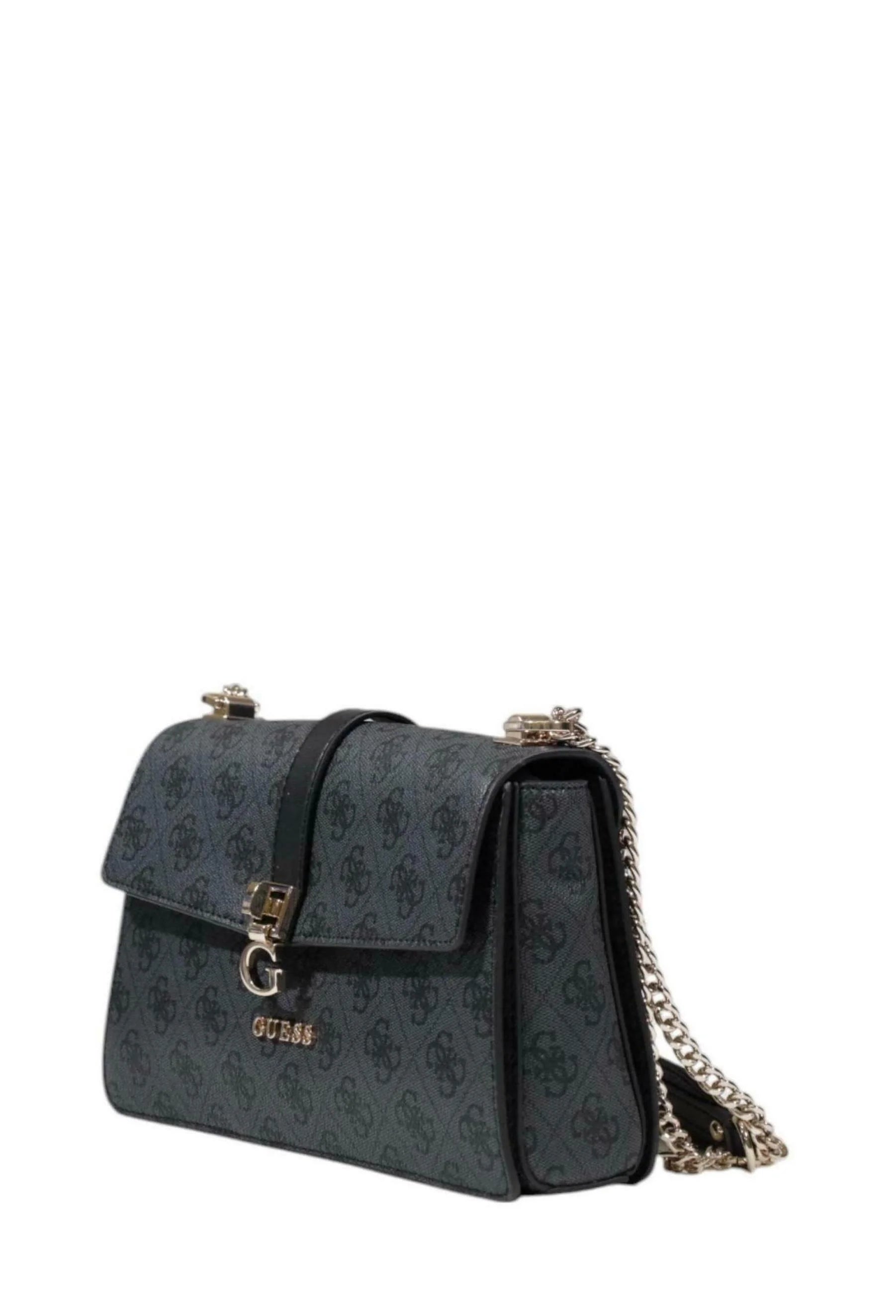 Guess Logo Print Crossbo Bag -Charcoal Grey Chain #6