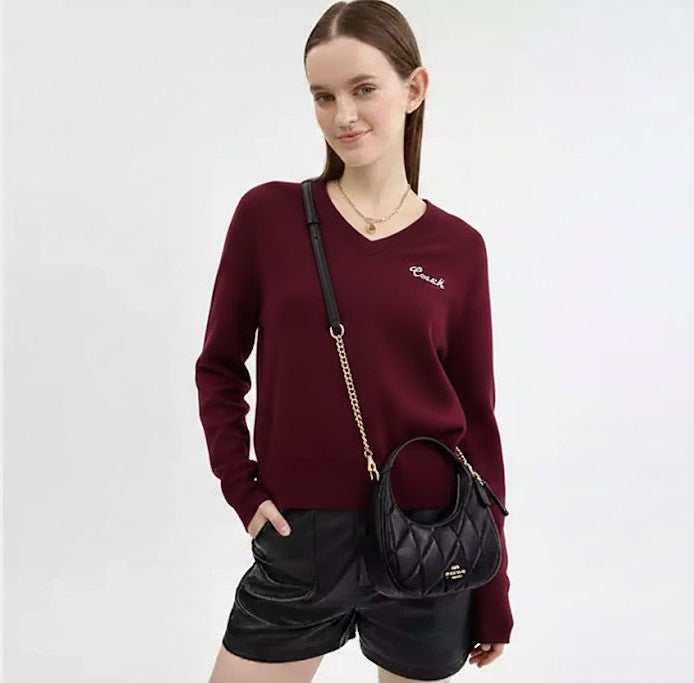 COACH Teri Shoulder Bag in Quilted Black Leather #8
