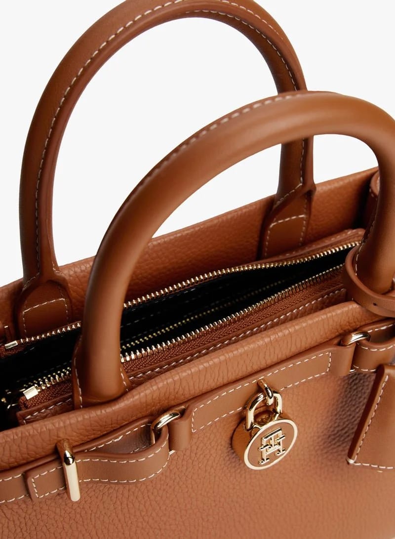 Tommy Hilfiger Locked Satchel – Classic Tan #55