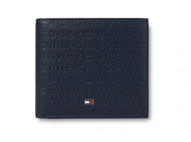 Tommy Hilfiger Men's Embossed Logo Wallet - Navy Blue #76
