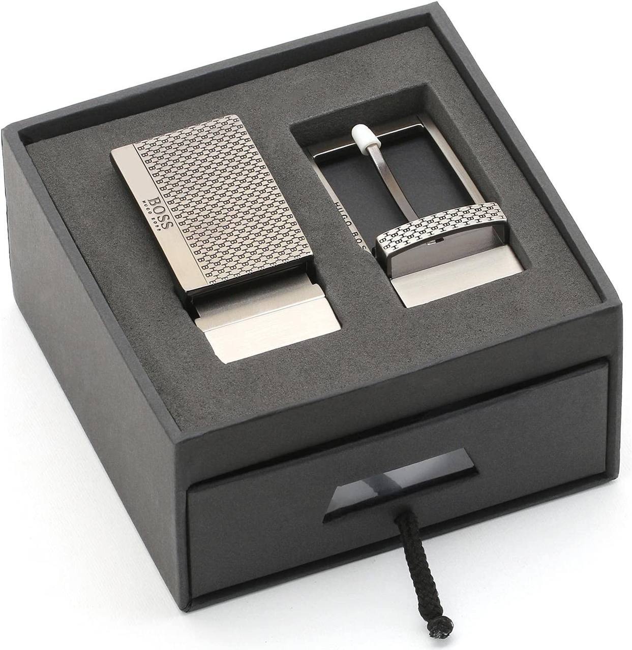 Hugo Boss Men’s Leather Belt Set | 2-Interchangeable Buckles #1