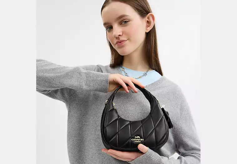 COACH Teri Shoulder Bag in Quilted Black Leather #8
