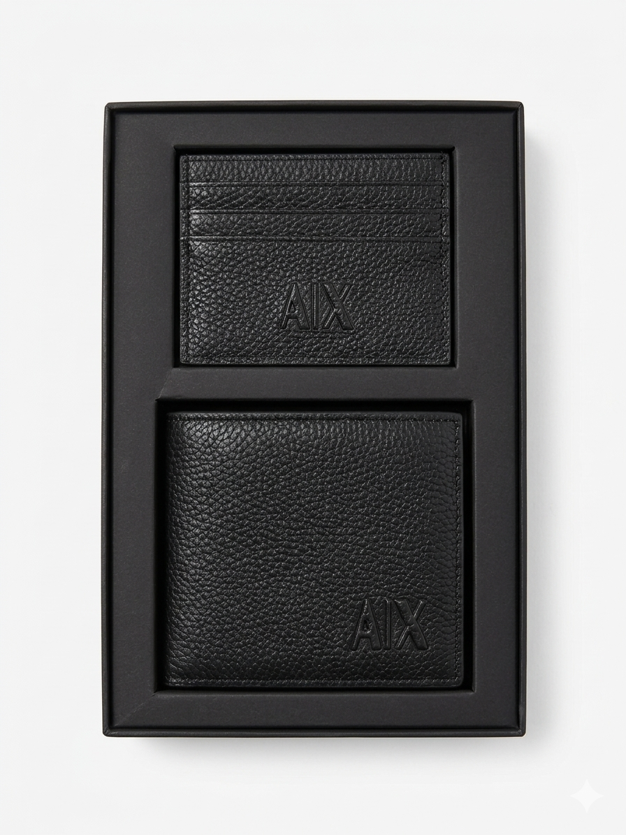 A|X Men's Set: Leather Wallet & Matching Card Holder #2