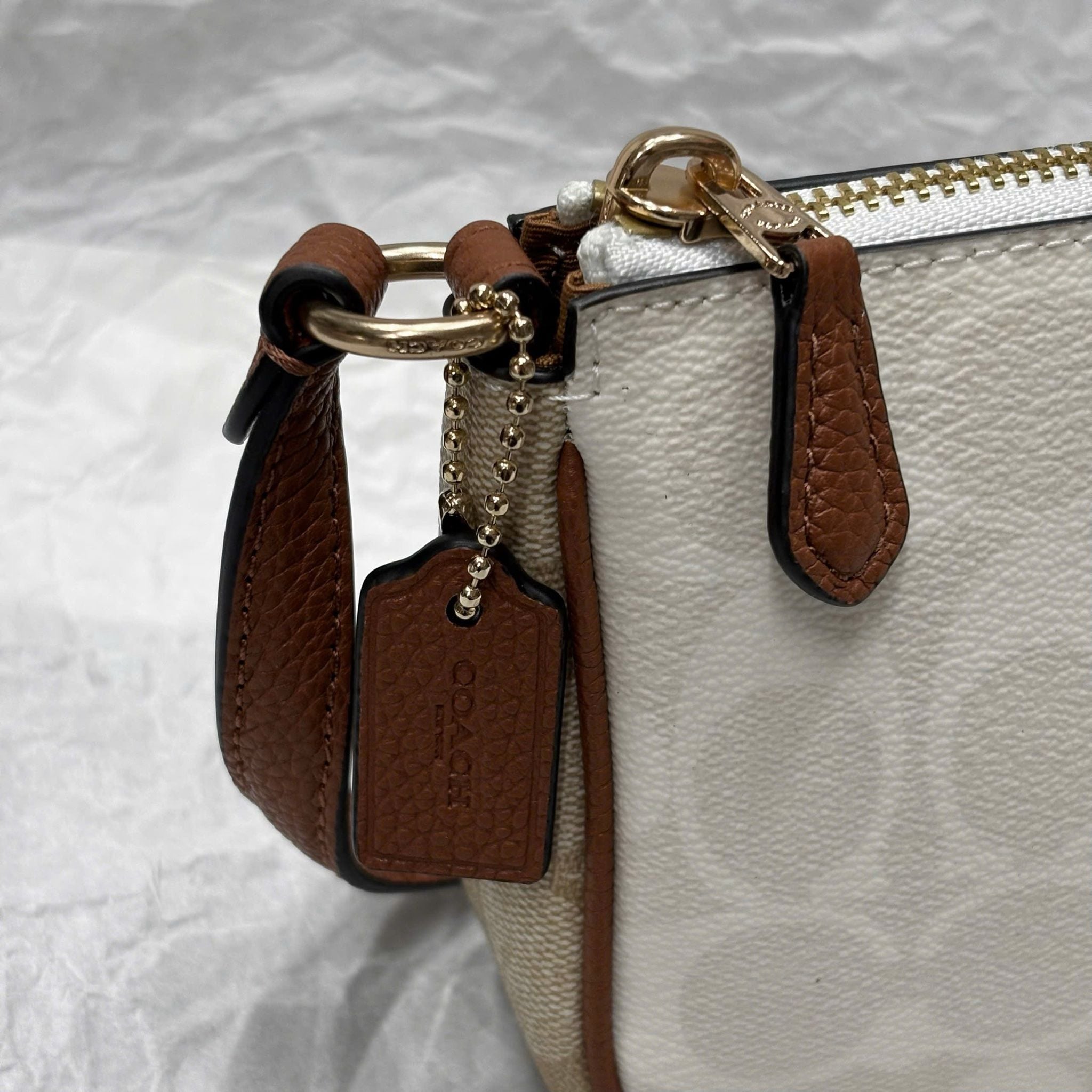 COACH Signature Canvas Small Shoulder Bag – Beige & White #31