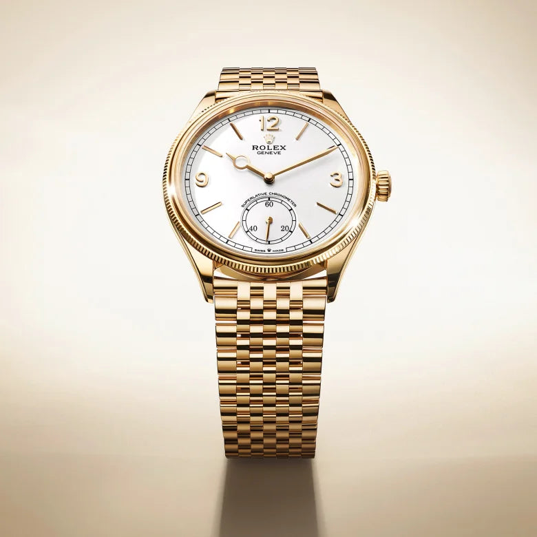 Rolex 1908 Men's Gold-Tone Watch with White Dial – Design -RLX1908-02