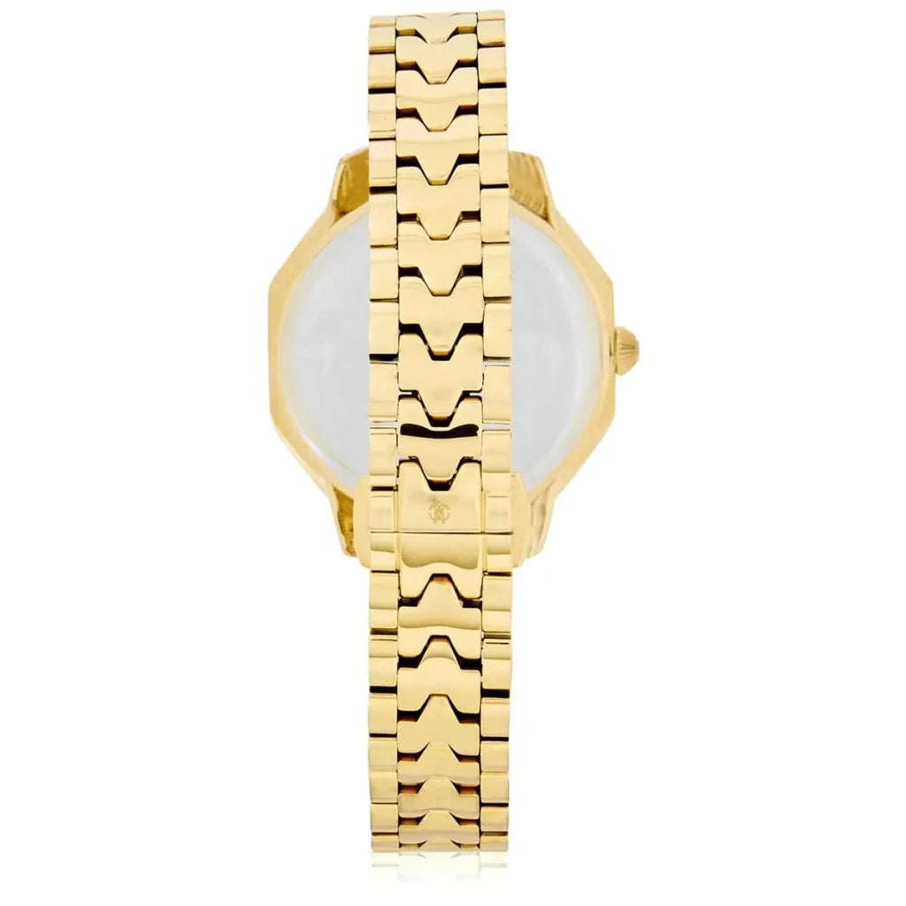 Roberto Cavalli RV1L225M0051 Women’s Watch – Franck Muller Collaboration, Gold Stainless Steel Bracelet with Green Dial, Luxury Quartz Timepiece