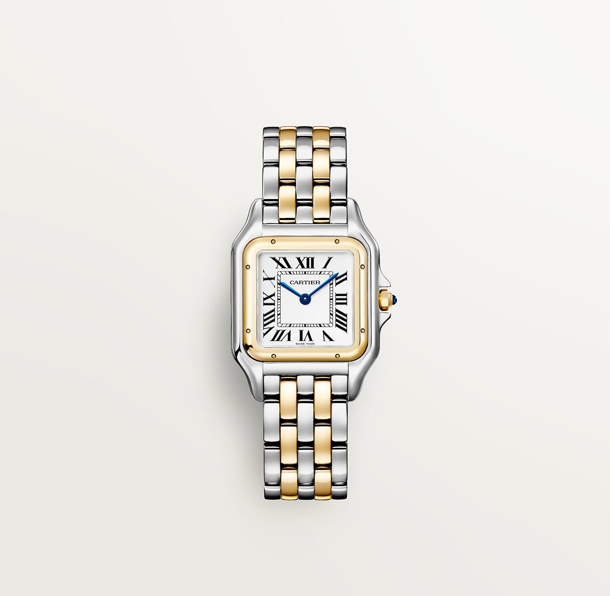 Panthère de Cartier watch White Dial Gold / Silver Strap medium model