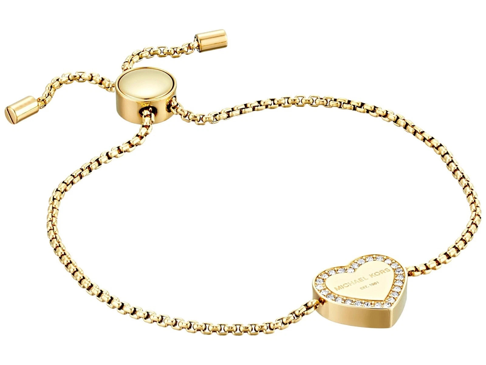 Elegant Gold-Tone Heart Charm Adjustable Bracelet – Minimalist Luxury Jewelry for Women#027