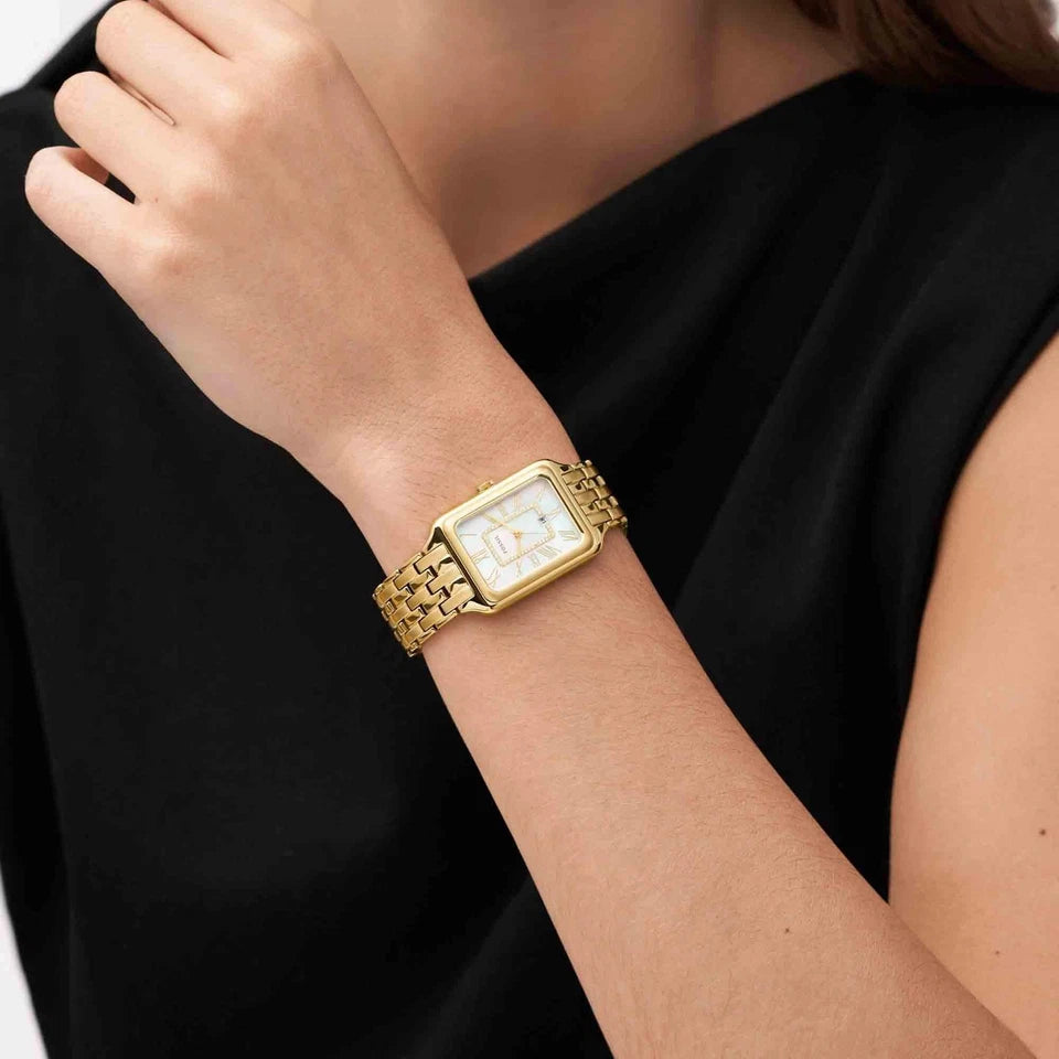 Fossil Raquel ES5304 – Gold-Tone Stainless Steel Watch with Mother-of-Pearl Dial