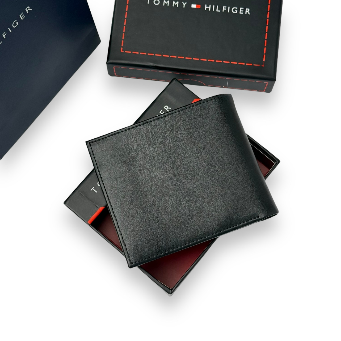 TH Black Leather Bifold Wallet For Men 5#