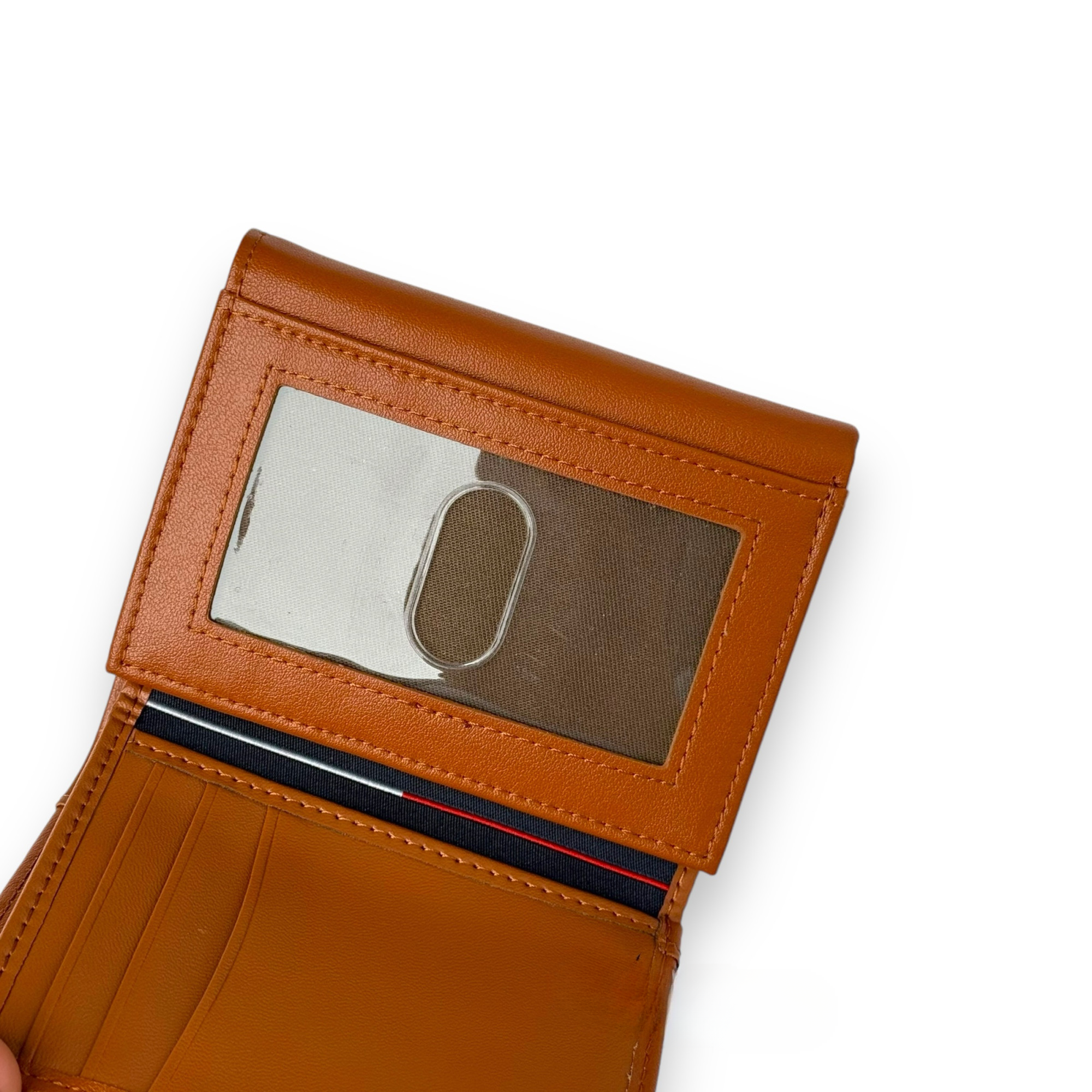 TH Camel Leather Trifold Wallet For Men 2#