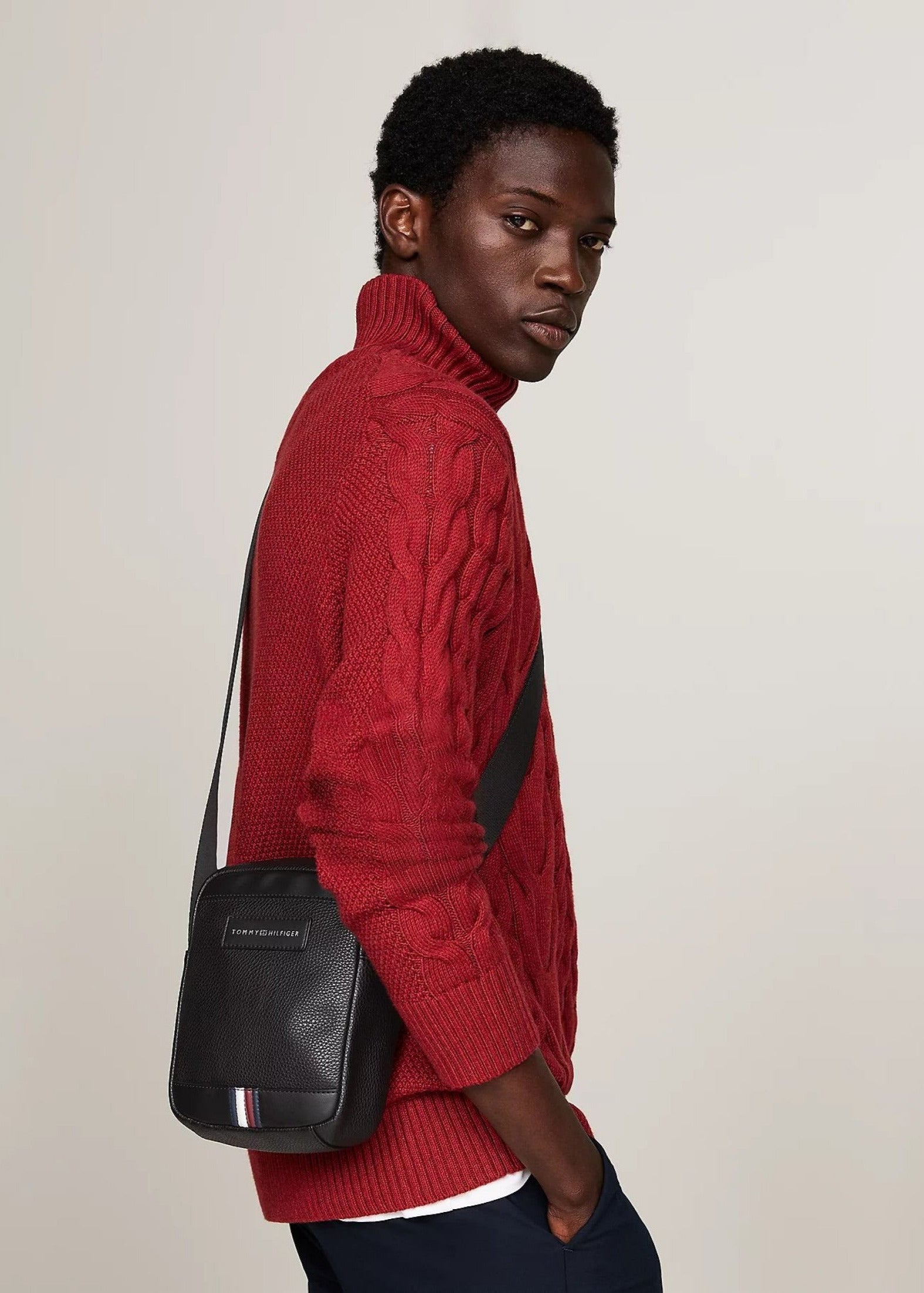 TH Black Leather Bag For Men #24