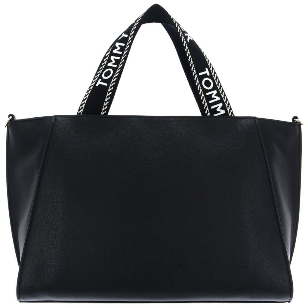 Tommy Hilfiger Women’s Handbag AW0AW14469 BDS – Black Leather Elegant Everyday Tote Bag#64