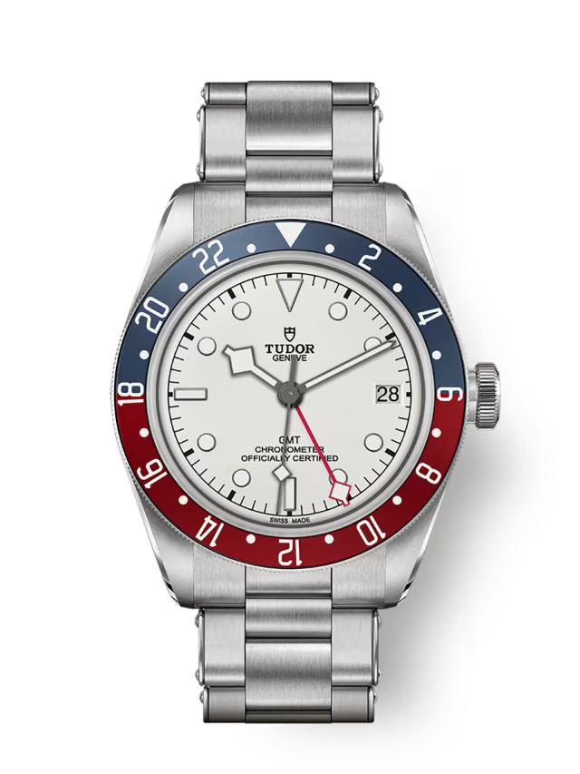 TUDOR Geneve Silver Dial Stainless Steel GMT Chronometer Watch – 200m Water Resistance