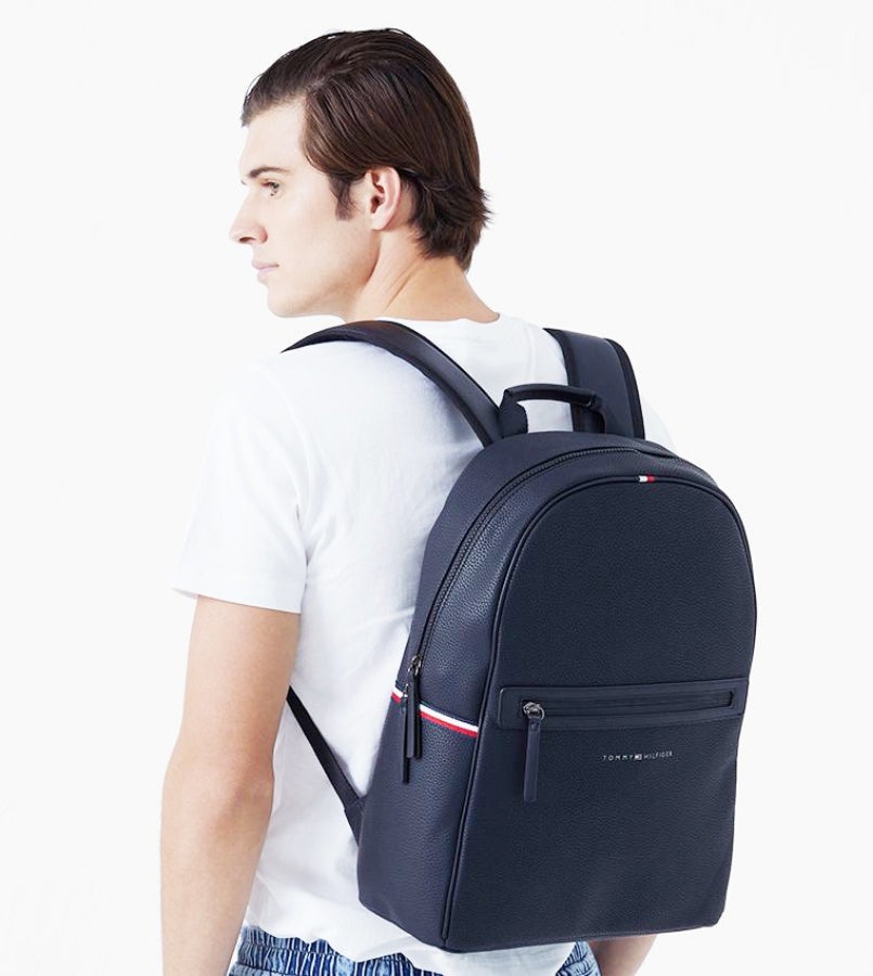 TH Navy Leather Backpack For Men 50#