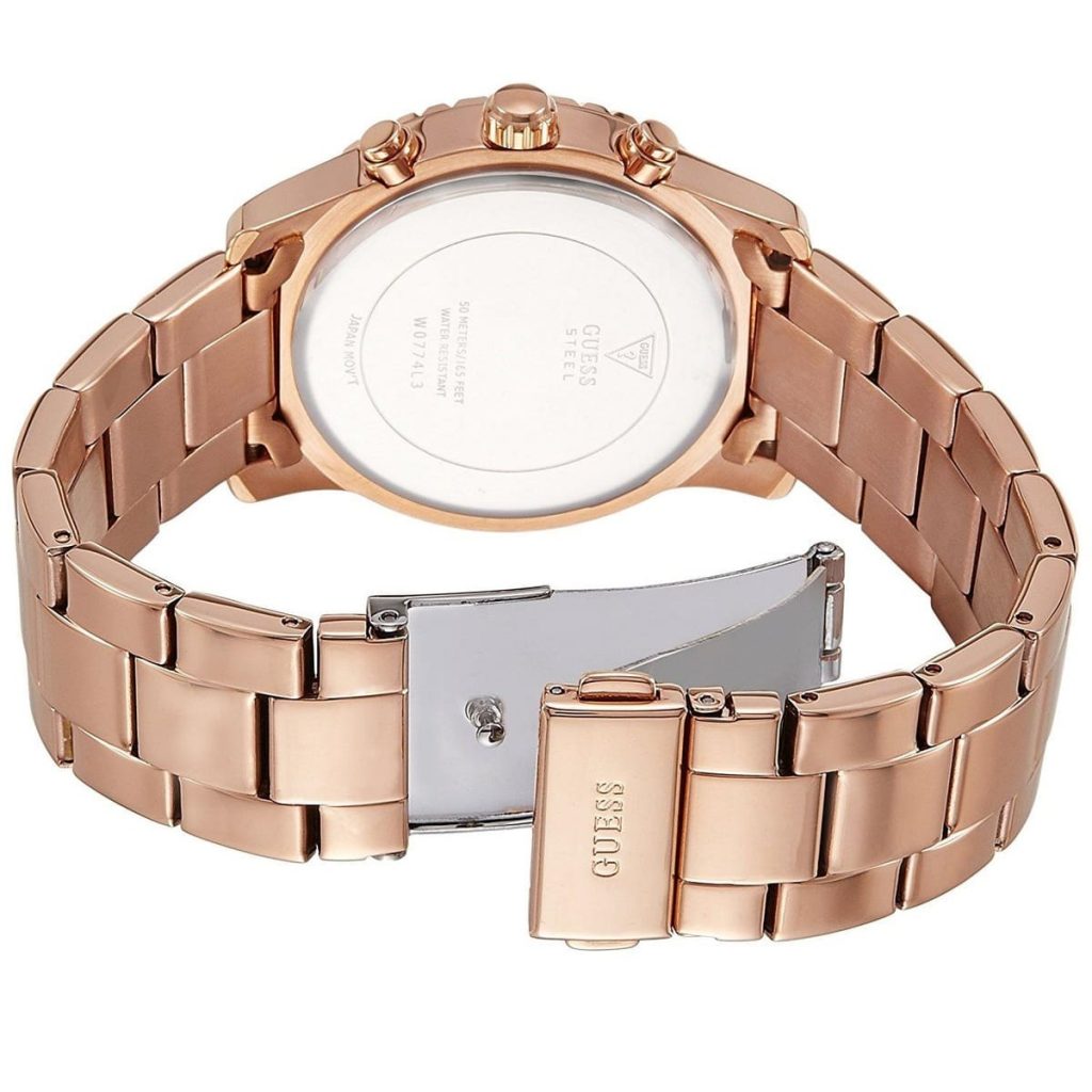 Guess Confetti Women’s Watch – Model W0774L3 | Two-Tone Dial with Elegant Rose Gold Stainless Steel Design