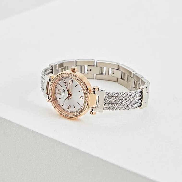 Guess Women’s Watch – Model W1009L4 | Elegant Silver Mini Soho Design